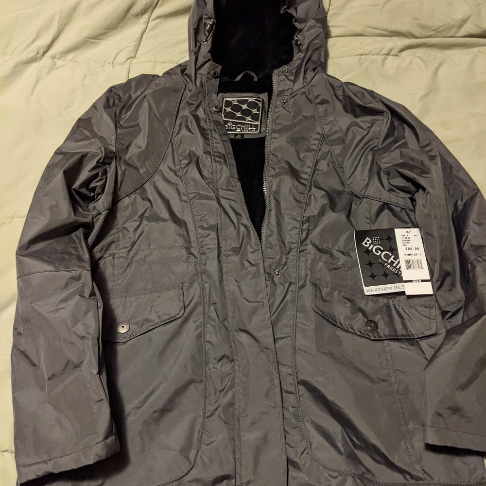 NWT Men's Size Medium Weather Resistant Big Chill Faux Fur Lined Coat